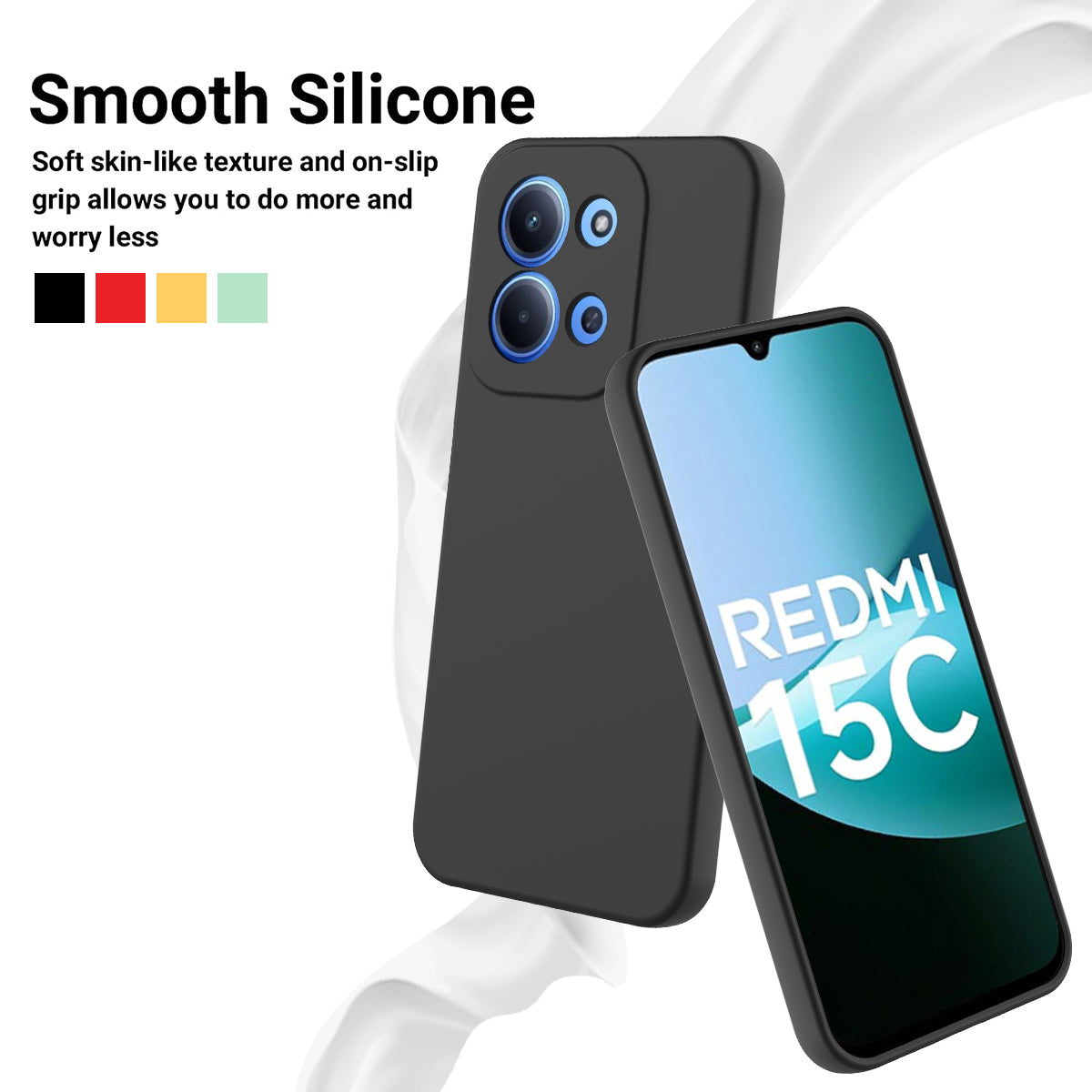Xiaomi Redmi 15C 4G (Global) (171 mm) / 15C 5G (Global) (171 mm) / Poco C85 4G (171 mm) Flytande silikonskal, mobilbaksida med handrem