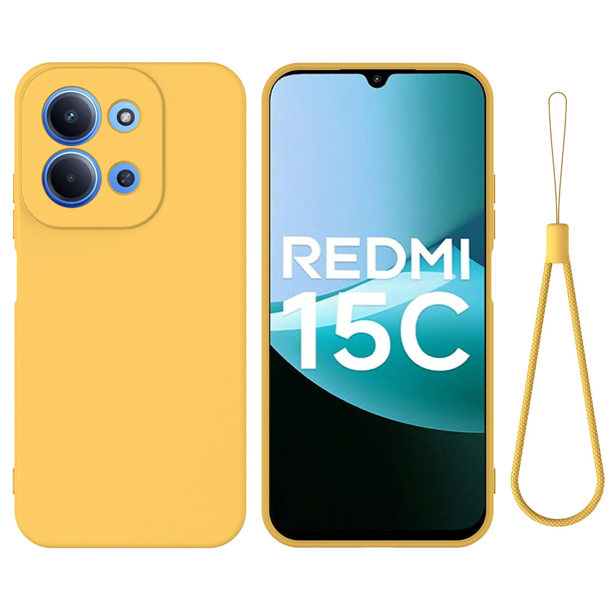Xiaomi Redmi 15C 4G (Global) (171 mm) / 15C 5G (Global) (171 mm) / Poco C85 4G (171 mm) Flytande silikonskal, mobilbaksida med handrem