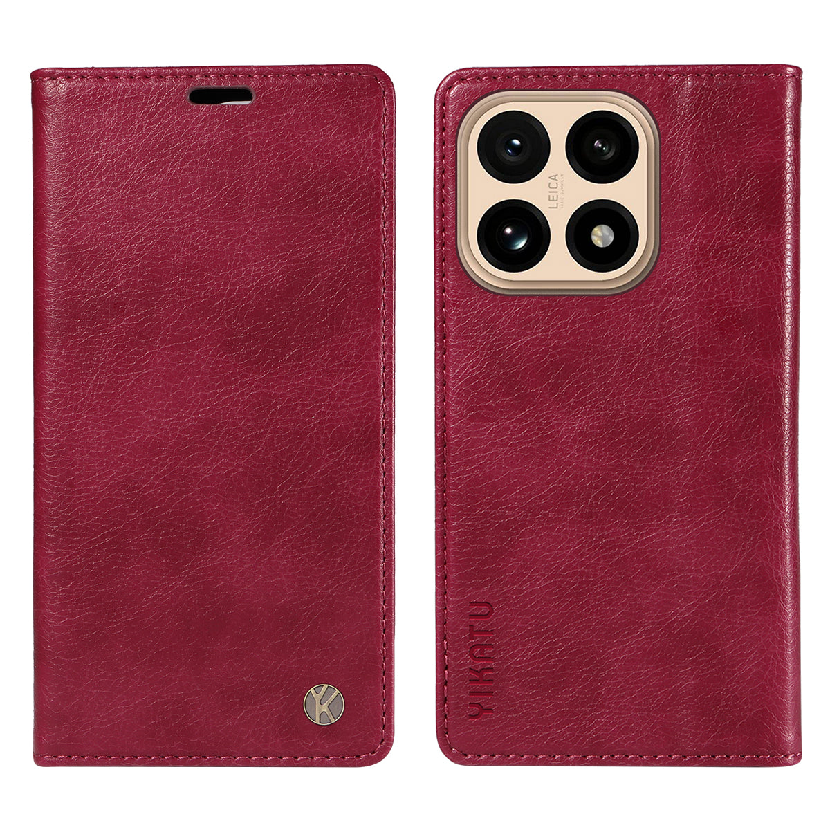 YIKATU For Xiaomi 15T Wallet Case  YK-006 Magnetic Closure Leather Phone Cover Litchi Texture