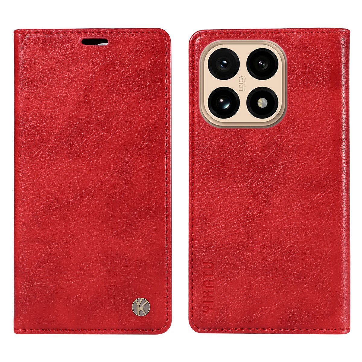 YIKATU For Xiaomi 15T Wallet Case  YK-006 Magnetic Closure Leather Phone Cover Litchi Texture