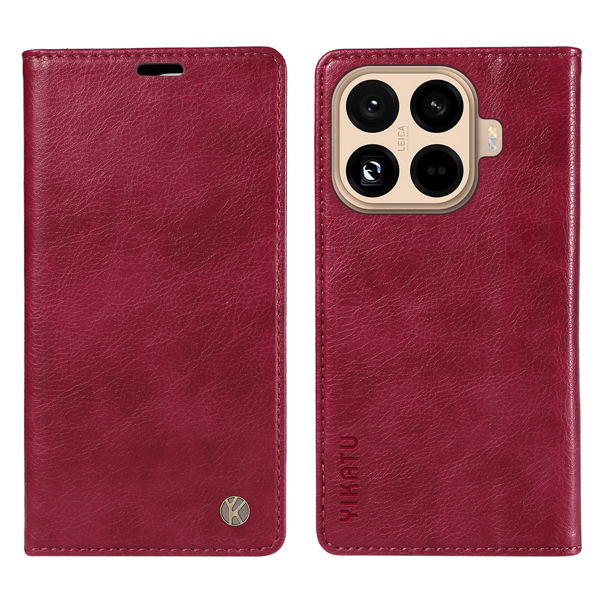 YIKATU For Xiaomi 15T Pro Wallet Case  YK-006 Magnetic Closure Leather Phone Cover Litchi Texture
