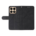 For Xiaomi 15T Wallet Case Leather Phone Cover Stand with Curved Line Design