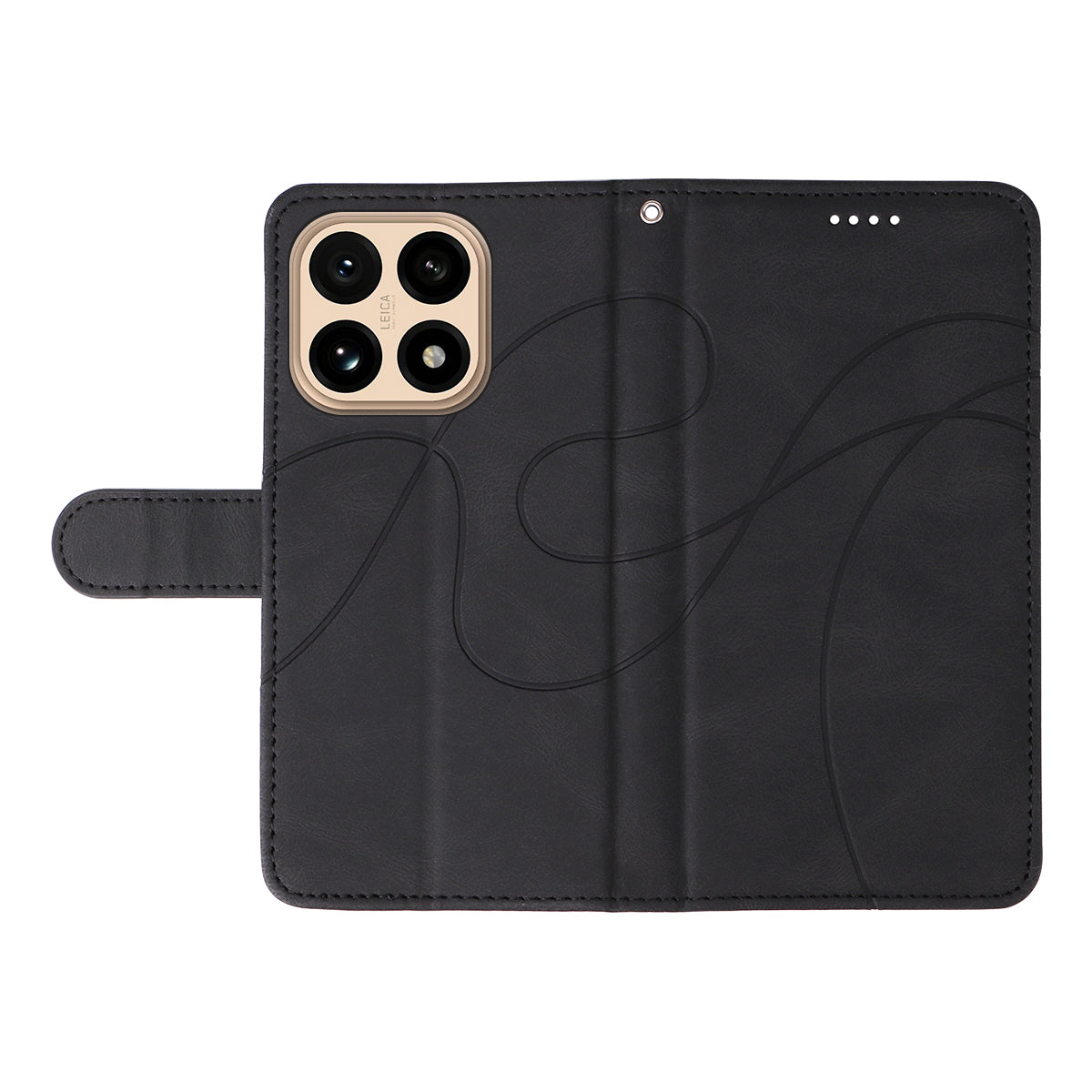 Xiaomi 15T Plånboksfodral Lädermobilfodral Stativ med Böjd Linjedesign