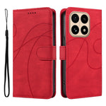 For Xiaomi 15T Wallet Case Leather Phone Cover Stand with Curved Line Design