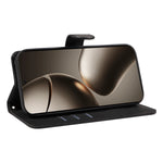 For Xiaomi 15T Pro Wallet Case Leather Phone Cover Stand with Curved Line Design