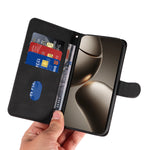 For Xiaomi 15T Pro Wallet Case Leather Phone Cover Stand with Curved Line Design