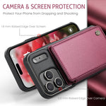 CASEME For iPhone 18 Pro Max / 17 Pro Max Case with RFID Blocking 5 Card Slots C22 Leather Back Cover