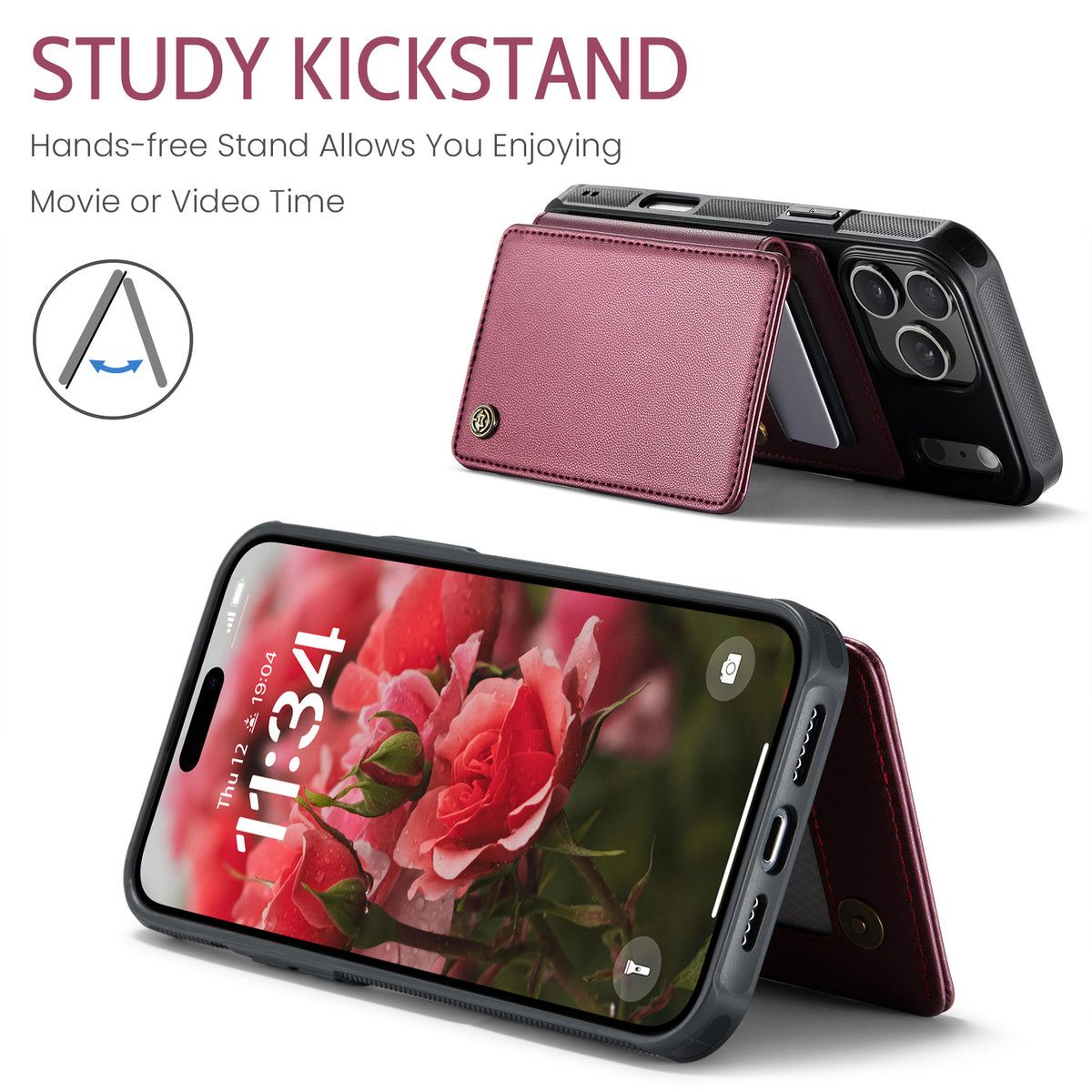 CASEME For iPhone 18 Pro Max / 17 Pro Max Case with RFID Blocking 5 Card Slots C22 Leather Back Cover