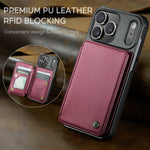 CASEME For iPhone 18 Pro Max / 17 Pro Max Case with RFID Blocking 5 Card Slots C22 Leather Back Cover