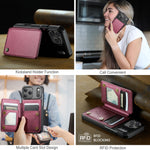CASEME For iPhone 18 Pro Max / 17 Pro Max Case with RFID Blocking 5 Card Slots C22 Leather Back Cover