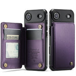 CASEME til iPhone Air-etui med RFID-blokerende 5 kortpladser C22 læderbagcover