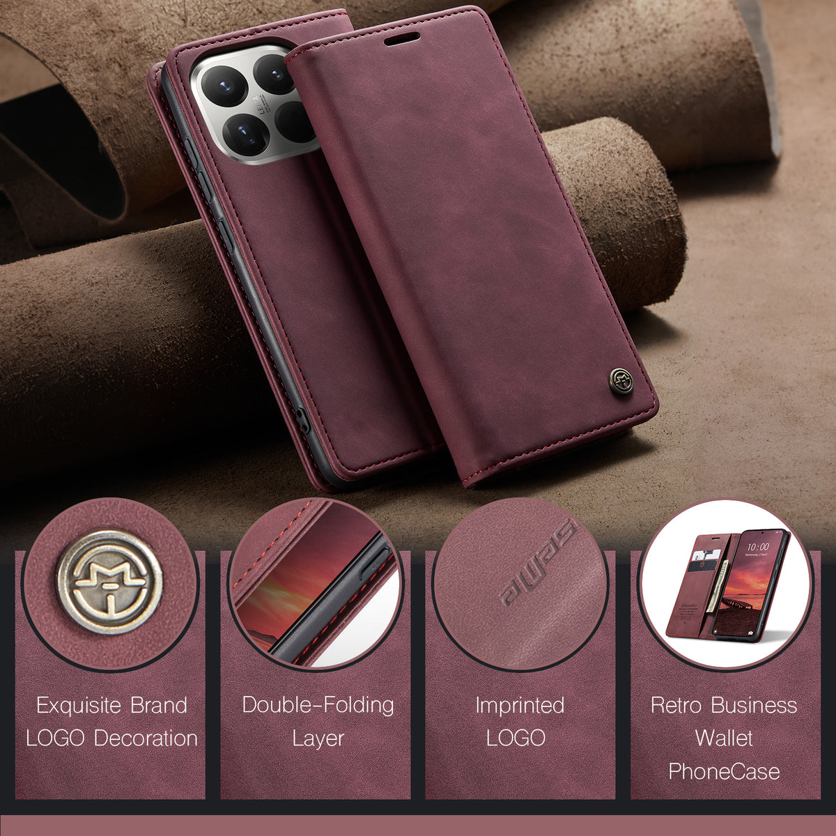 CASEME For Xiaomi 15T Pro Wallet Case  013 Series PU Leather Phone Cover Stand