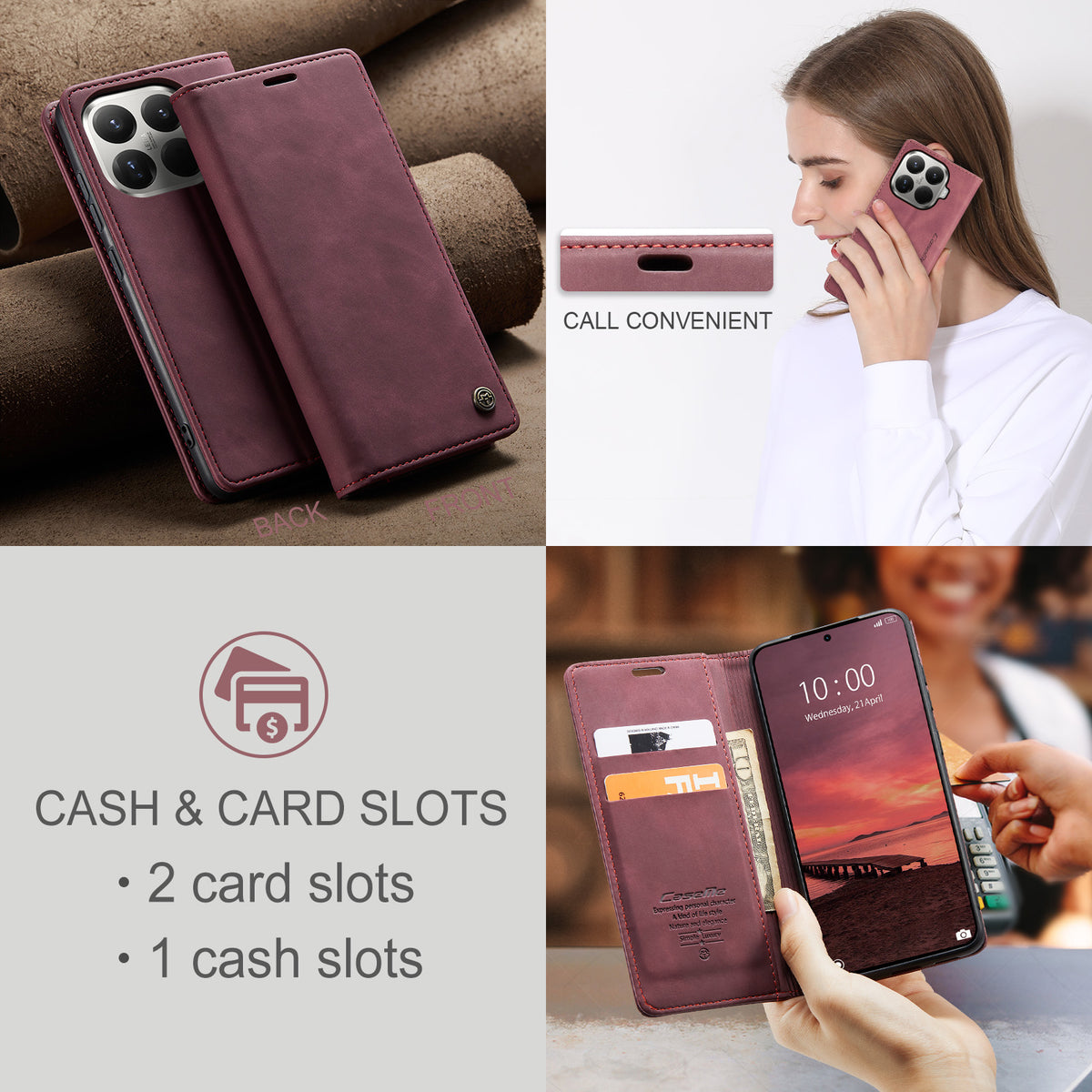 CASEME For Xiaomi 15T Pro Wallet Case  013 Series PU Leather Phone Cover Stand