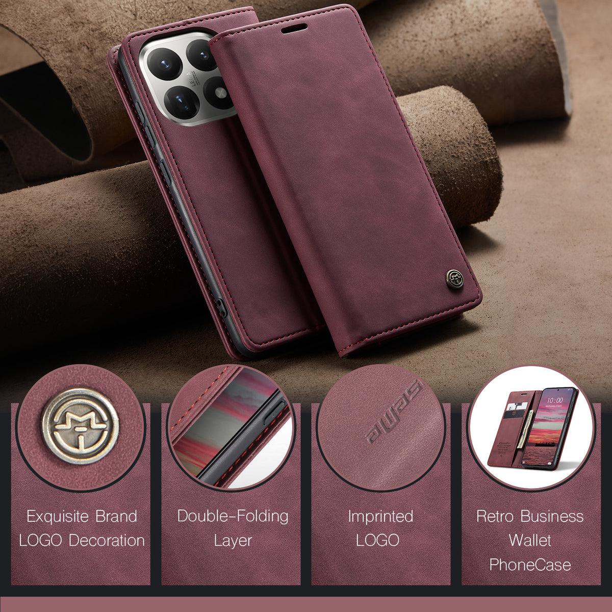 CASEME For Xiaomi 15T Wallet Case  013 Series PU Leather Phone Cover Stand