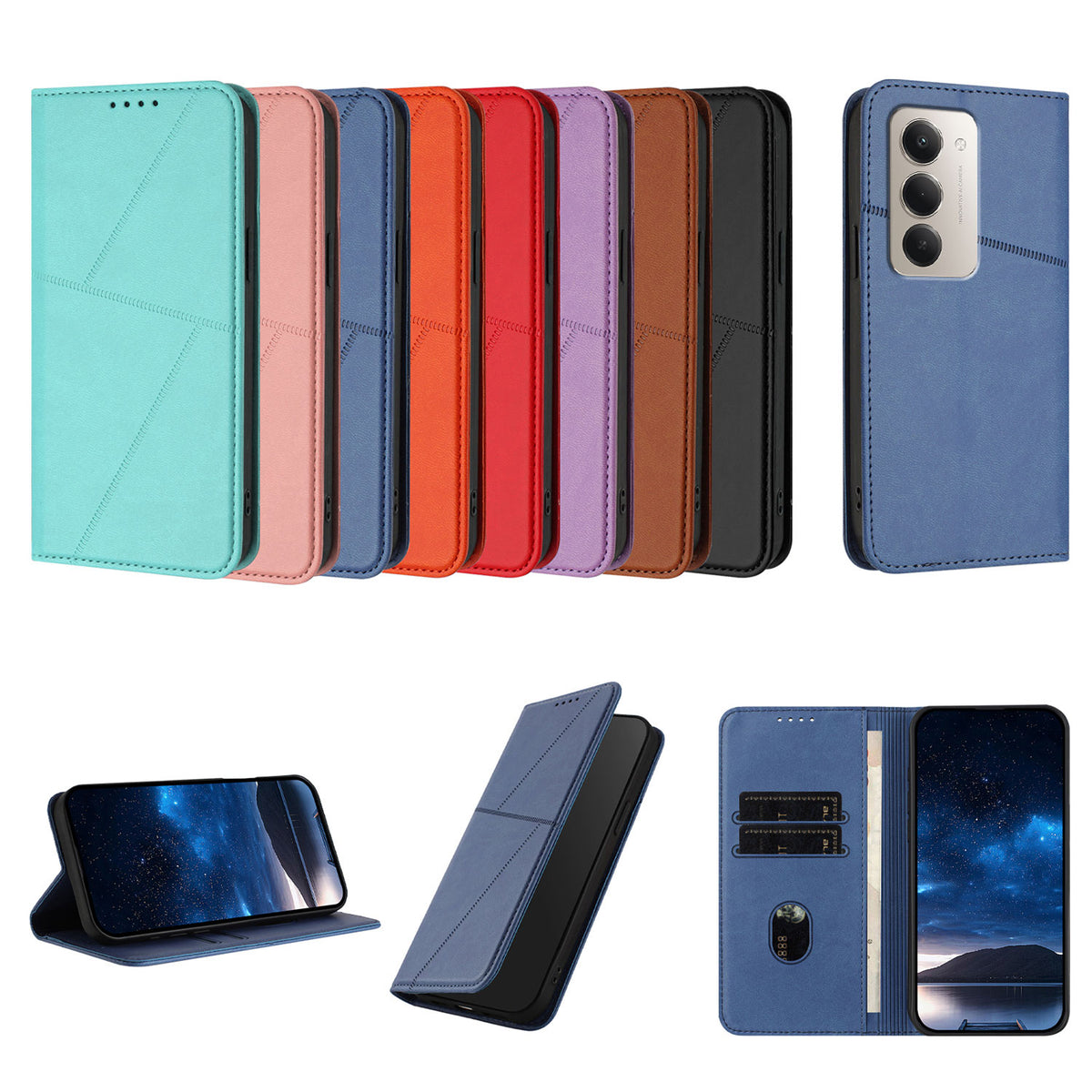 Xiaomi Redmi 15 5G (EU) (171mm) / Xiaomi Redmi 15 4G (EU) (171mm) tegnebogsetui med magnetisk lukning, læderetui med klap og stativ