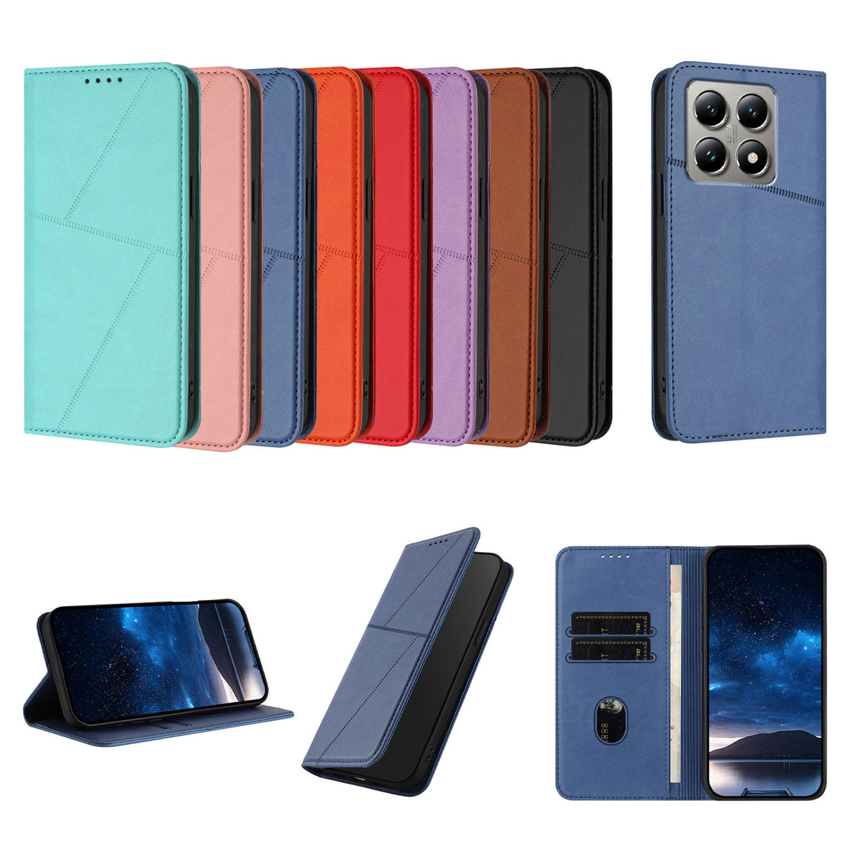 For Xiaomi 15T Wallet Case Magnetic Closure Leather Flip Phone Cover with Stand
