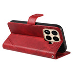For Xiaomi 15T Pro Leather Case Geometric Line Design Wallet Phone Cover with Wrist Strap