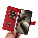 For Xiaomi 15T Pro Leather Case Geometric Line Design Wallet Phone Cover with Wrist Strap