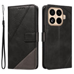 For Xiaomi 15T Pro Leather Case Geometric Line Design Wallet Phone Cover with Wrist Strap