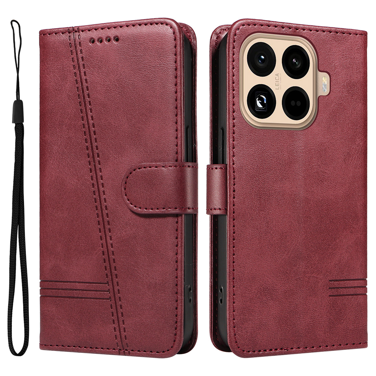 For Xiaomi 15T Pro Wallet Case T-Shape Lines Leather Phone Cover Stand