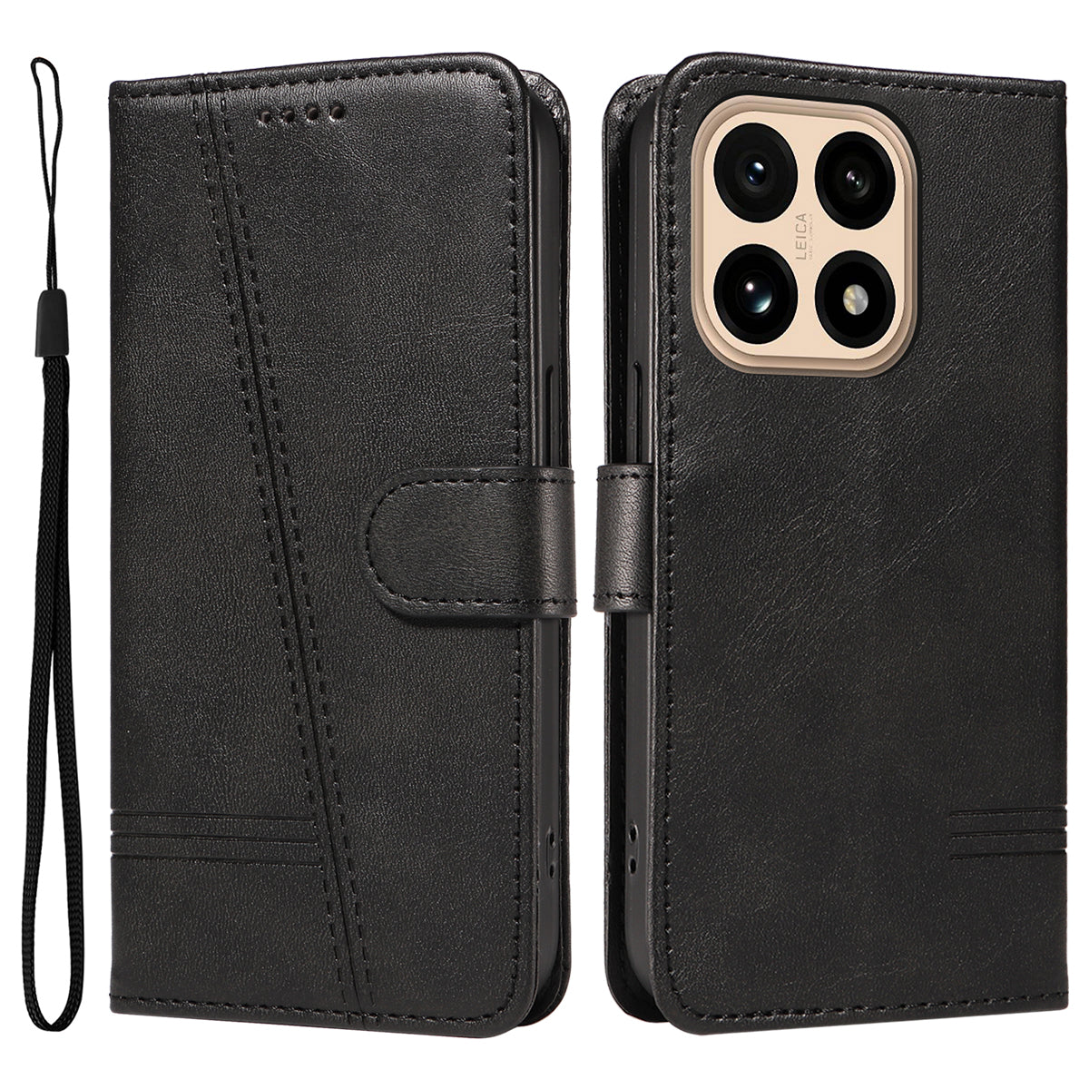 For Xiaomi 15T Wallet Case T-Shape Lines Leather Phone Cover Stand