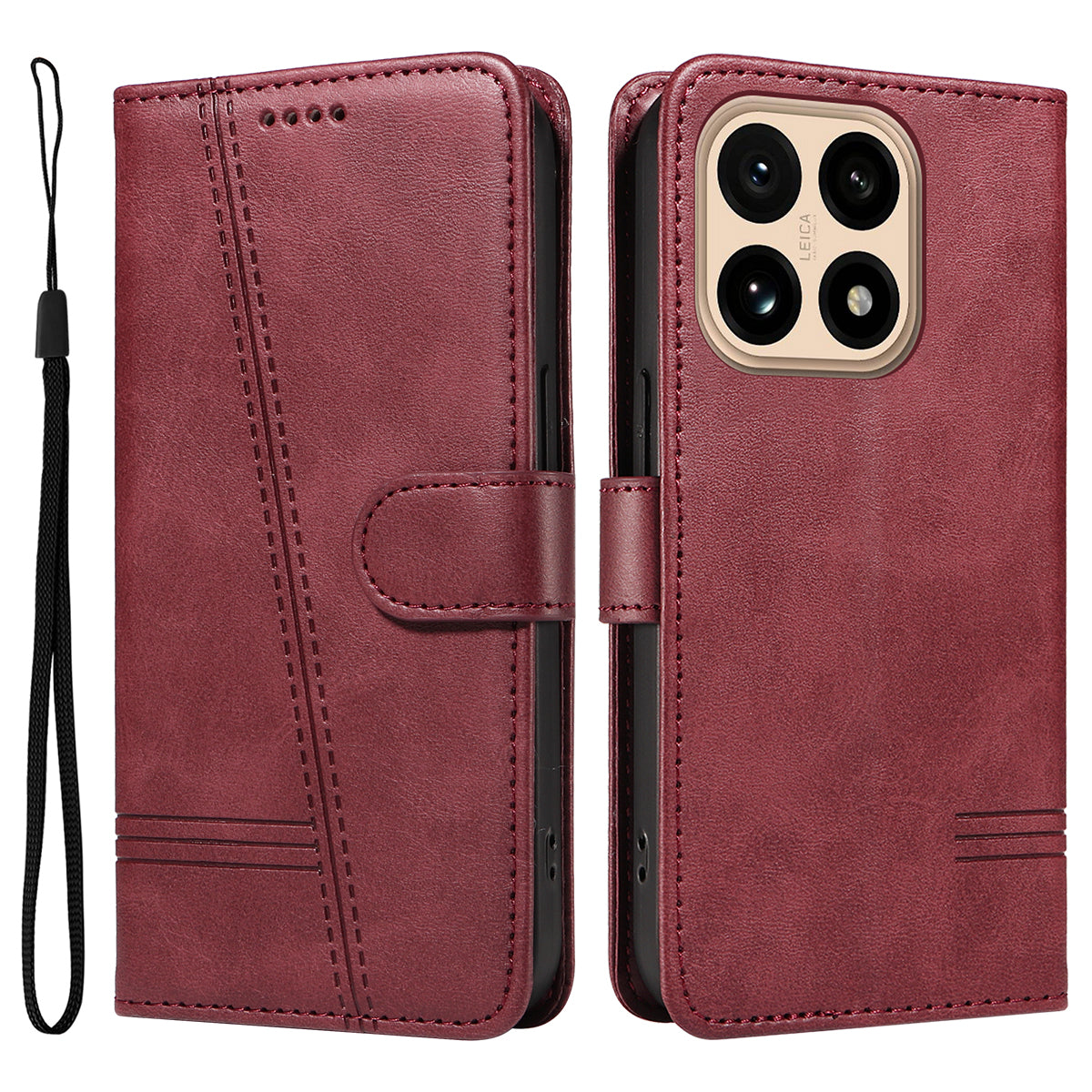 For Xiaomi 15T Wallet Case T-Shape Lines Leather Phone Cover Stand