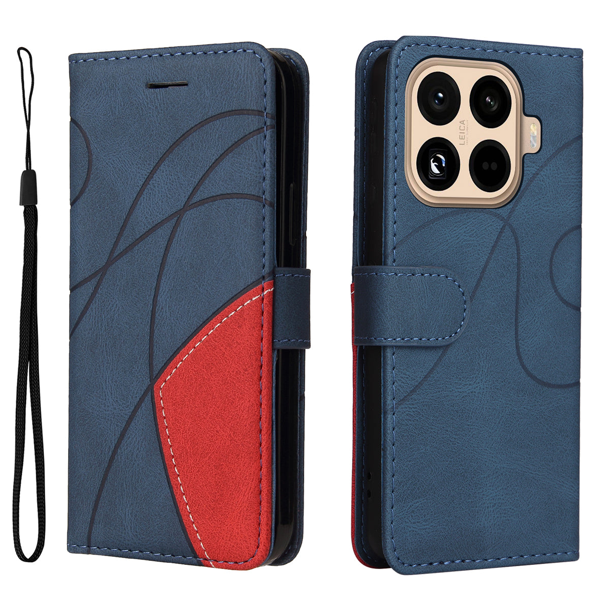 For Xiaomi 15T Pro Leather Phone Case Stand Wallet with Bi-colour Splicing Design