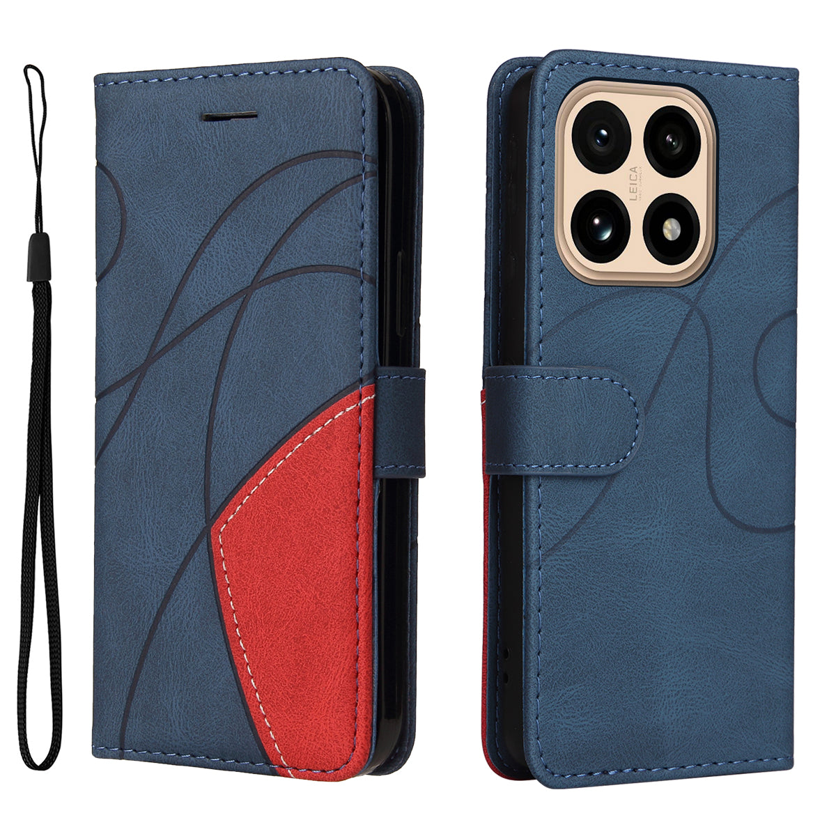 For Xiaomi 15T Leather Phone Case Stand Wallet with Bi-colour Splicing Design