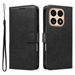 For Xiaomi 15T Leather Wallet Case with Strap Solid Color Phone Stand Cover