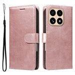 For Xiaomi 15T Leather Wallet Case with Strap Solid Color Phone Stand Cover
