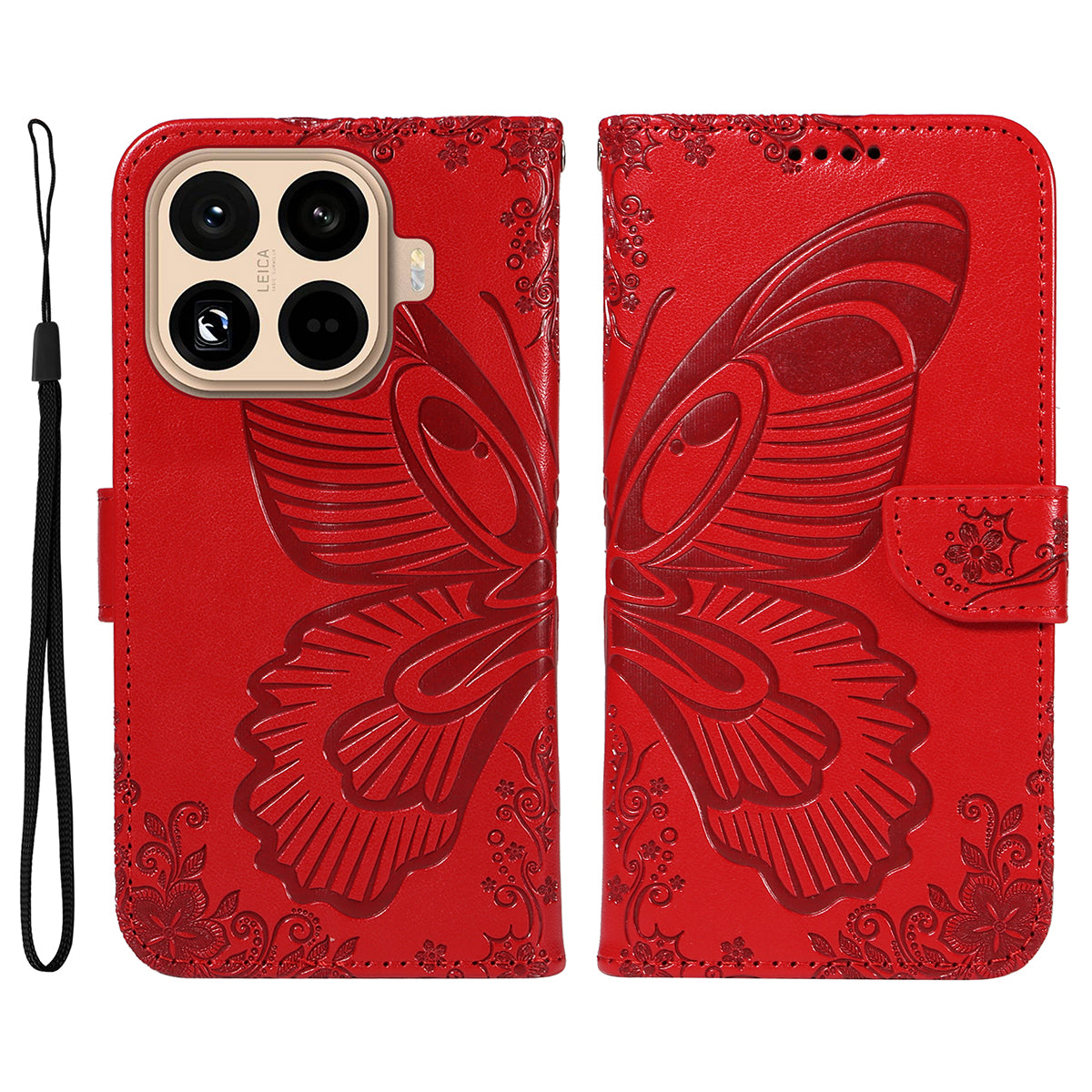 For Xiaomi 15T Pro Case Butterfly Pattern PU Leather Folio Flip Phone Cover