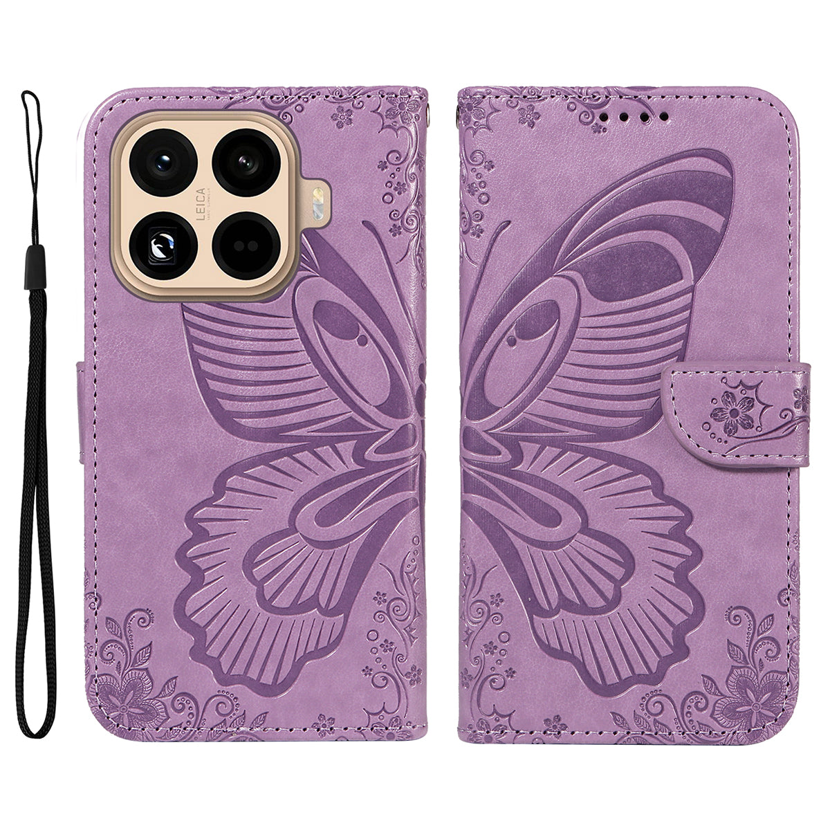 For Xiaomi 15T Pro Case Butterfly Pattern PU Leather Folio Flip Phone Cover