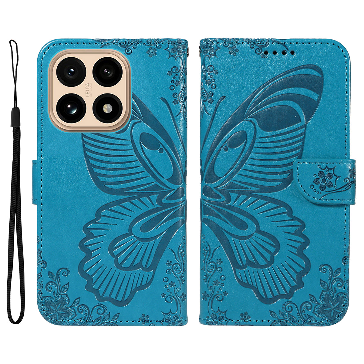 For Xiaomi 15T Case Butterfly Pattern PU Leather Folio Flip Phone Cover
