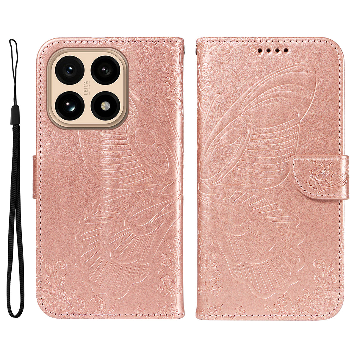 For Xiaomi 15T Case Butterfly Pattern PU Leather Folio Flip Phone Cover