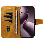 For Xiaomi 15T Leather Case Wallet Stand Grids Imprinted Phone Cover with Strap