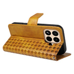 For Xiaomi 15T Pro Leather Case Wallet Stand Grids Imprinted Phone Cover with Strap