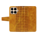 For Xiaomi 15T Pro Leather Case Wallet Stand Grids Imprinted Phone Cover with Strap