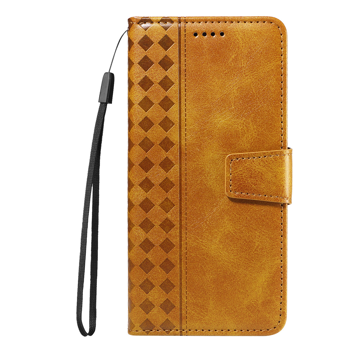 For Xiaomi 15T Pro Leather Case Wallet Stand Grids Imprinted Phone Cover with Strap