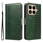 For Xiaomi 15T Pro Leather Case Wallet Stand Grids Imprinted Phone Cover with Strap