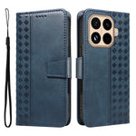 For Xiaomi 15T Pro Leather Case Wallet Stand Grids Imprinted Phone Cover with Strap