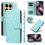 For Xiaomi 15T Wallet Case Rhombus Leather Phone Cover with Strap