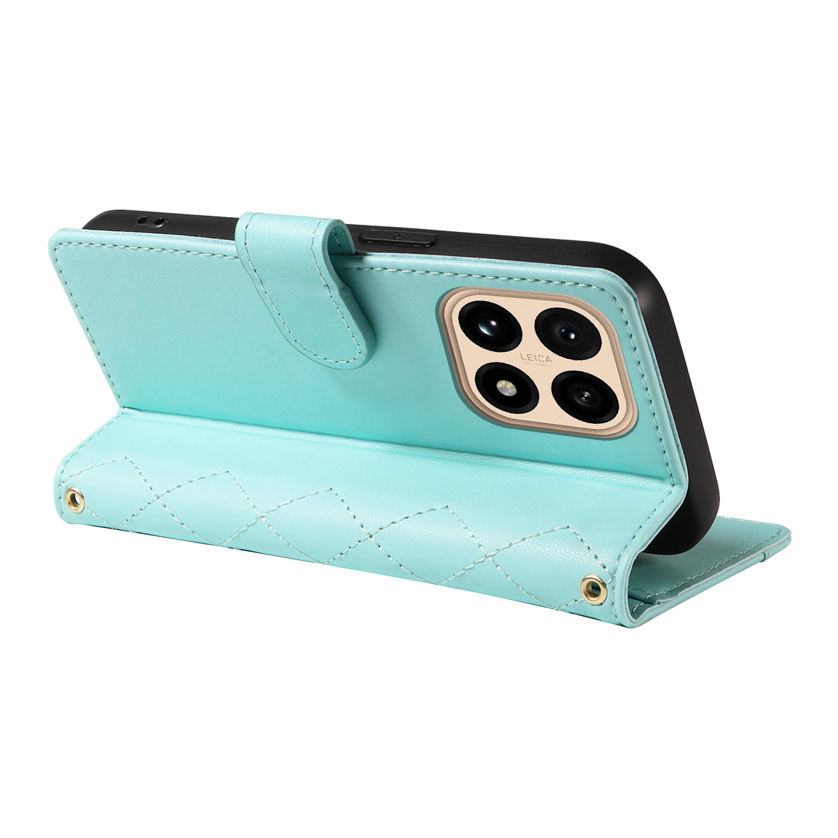 For Xiaomi 15T Wallet Case Rhombus Leather Phone Cover with Strap