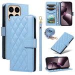 For Xiaomi 15T Wallet Case Rhombus Leather Phone Cover with Strap