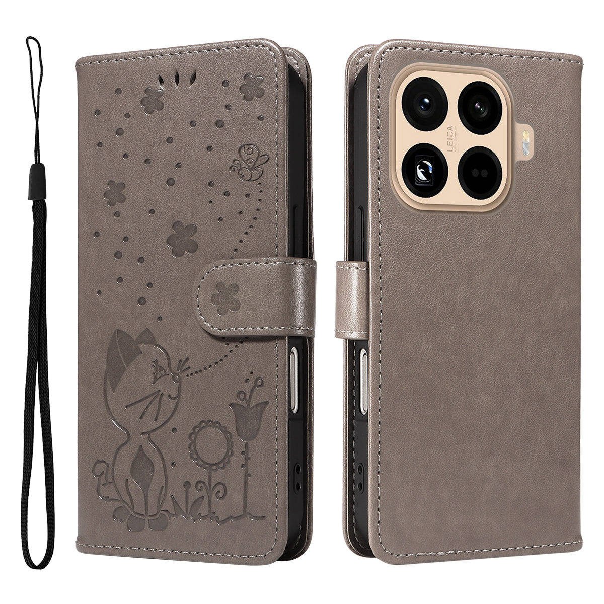 For Xiaomi 15T Pro Leather Wallet Case Cat Bee Pattern Phone Cover Stand