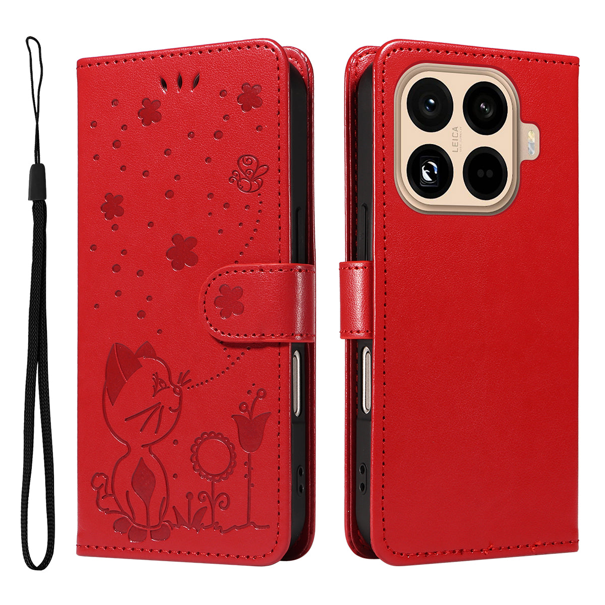 For Xiaomi 15T Pro Leather Wallet Case Cat Bee Pattern Phone Cover Stand