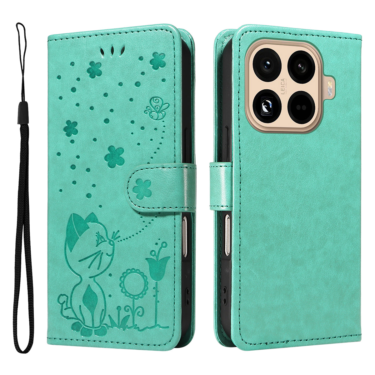 For Xiaomi 15T Pro Leather Wallet Case Cat Bee Pattern Phone Cover Stand