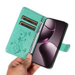 For Xiaomi 15T PU Leather Cases Flower Pattern Wallet Stand Phone Cover with Strap