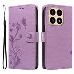 For Xiaomi 15T PU Leather Cases Flower Pattern Wallet Stand Phone Cover with Strap
