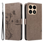 For Xiaomi 15T PU Leather Cases Flower Pattern Wallet Stand Phone Cover with Strap