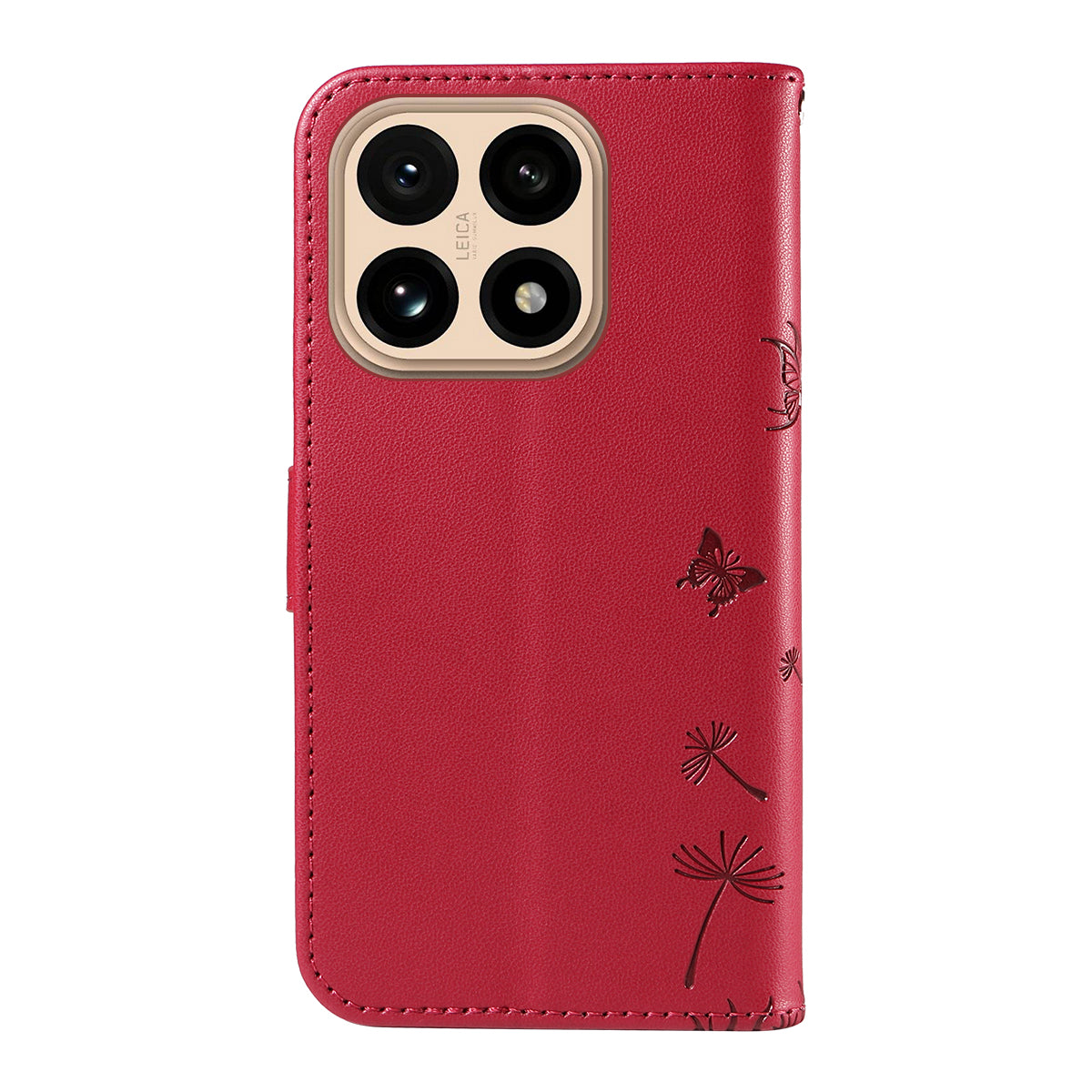 For Xiaomi 15T Leather Wallet Case with Strap Dandelion Imprint Phone Stand Cover